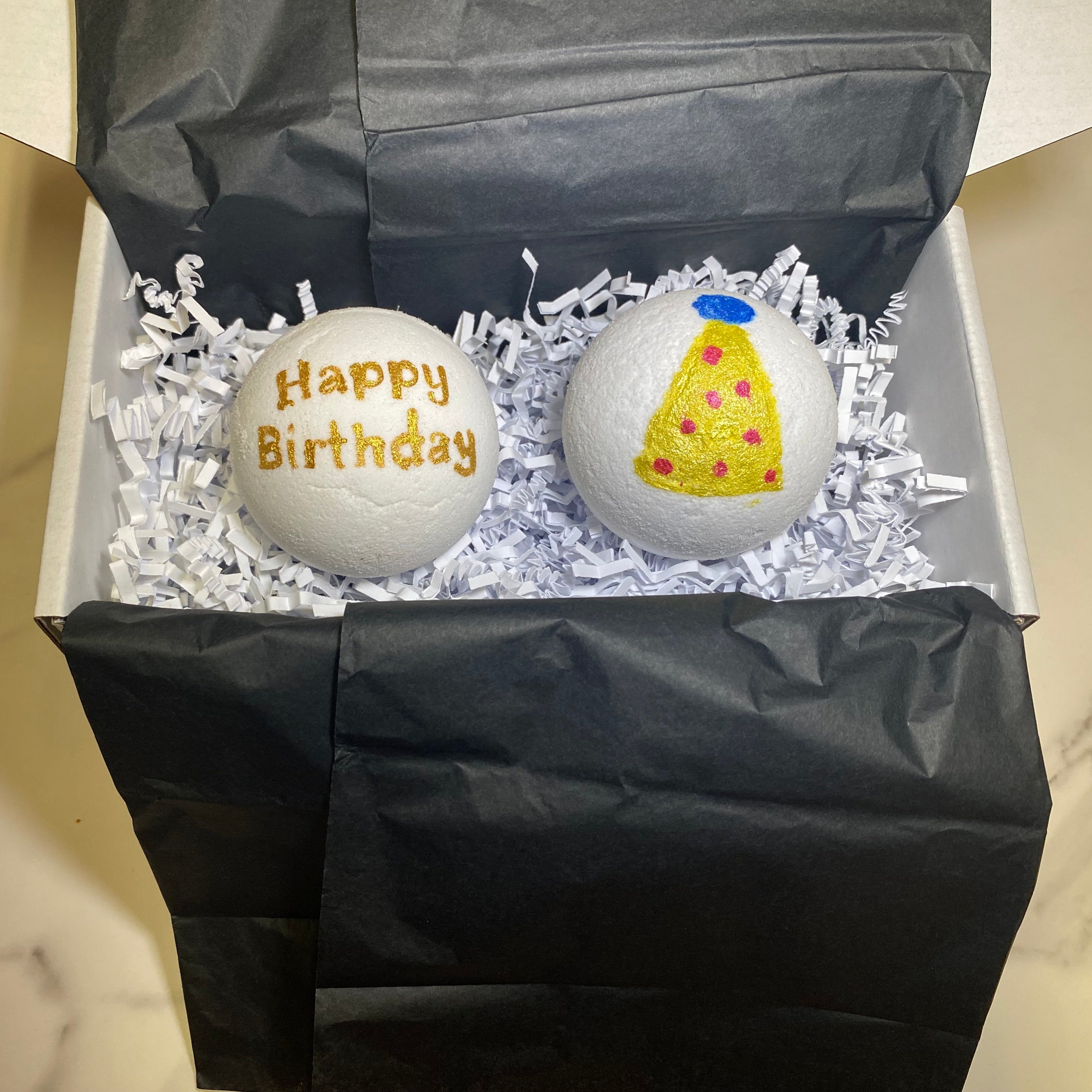 Happy Birthday Bath Bombs – 2 Pack Extra Large 3"