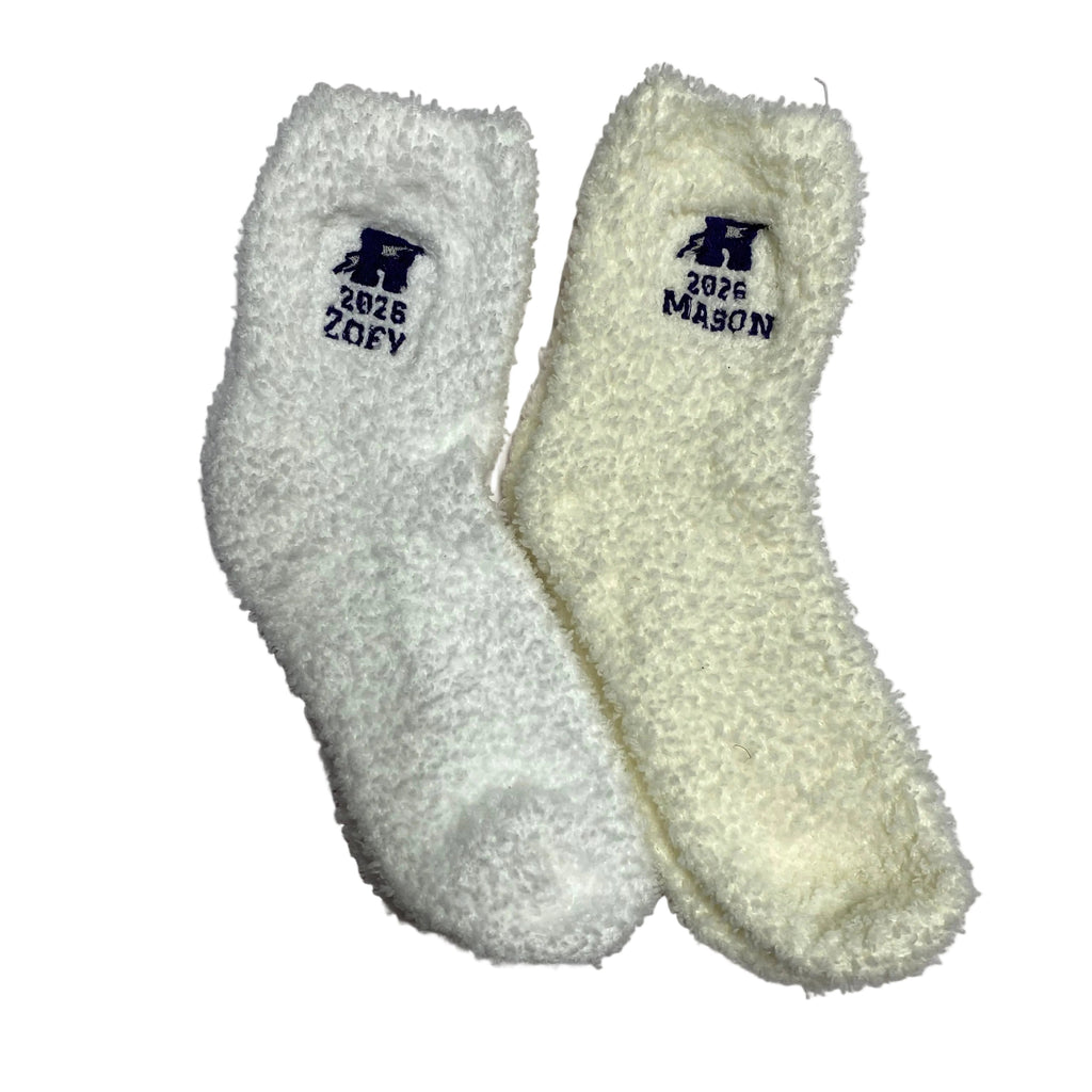 Rye Thunderbolts 2026 Graduation Cozy Gift Set – 1 Bath Bomb + Personalized Embroidered Fuzzy Sock